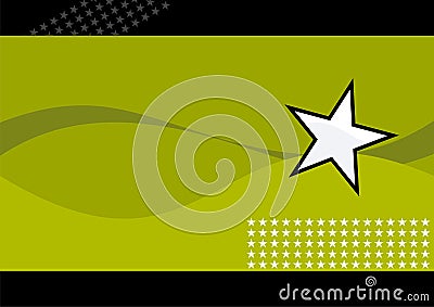 White star and green waves Vector Illustration