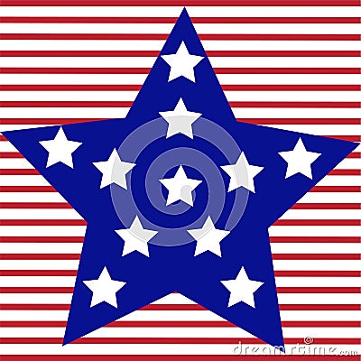 White stars on blue star and red stripes colors of usa flag, vector Stock Photo