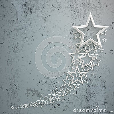 White Stars Dust Chart Concrete Vector Illustration