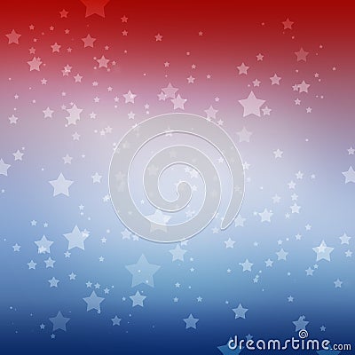 White stars on red white and blue stripes background. Patriotic July 4th Memorial day or Election vote design. Stock Photo