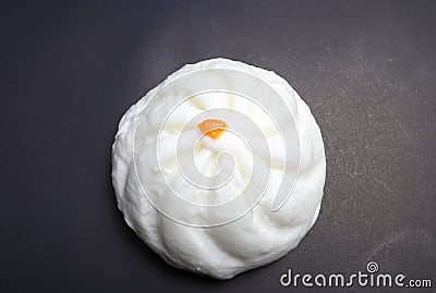 White Steamed Bun on painted background Stock Photo