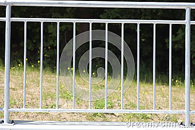 White steel fence railing Stock Photo