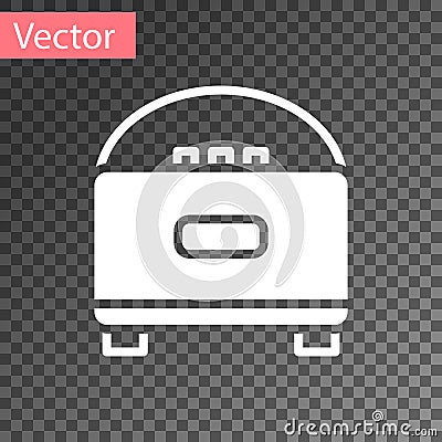 White Stereo speaker icon isolated on transparent background. Sound system speakers. Music icon. Musical column speaker Vector Illustration