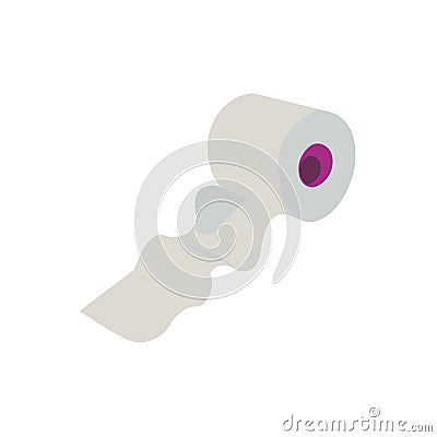 White sterile gauze roll bandage icon on white background Vector Illustration