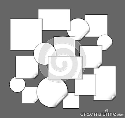 White stickers Vector Illustration