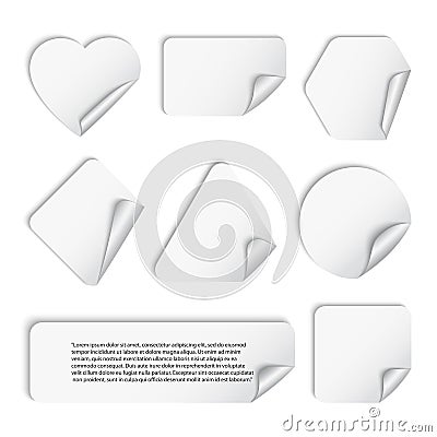 White stickers Vector Illustration