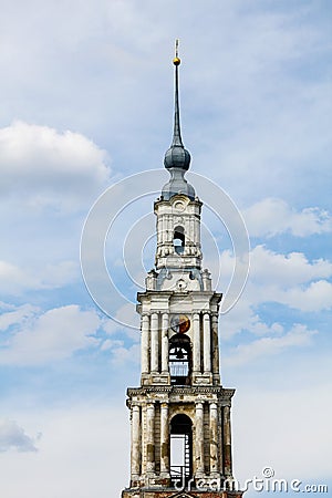 White stone chapel against the blue sky Stock Photo