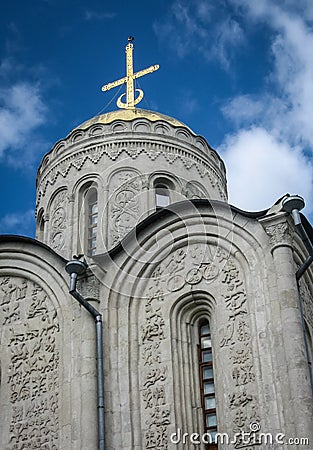 White stone church, Vladimir, Russia Stock Photo