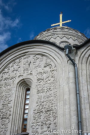 White stone church, Vladimir, Russia Stock Photo