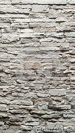 The white stone wall pattern texture background Stock Photo