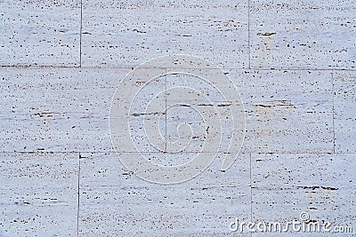 White stone wall texture on street Stock Photo