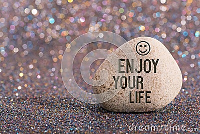 Enjoy your life on stone Stock Photo