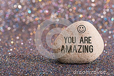 You are amazing on stone Stock Photo