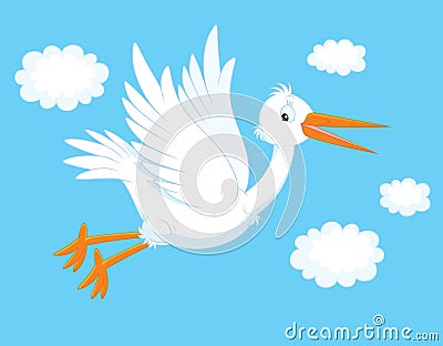 White stork Vector Illustration