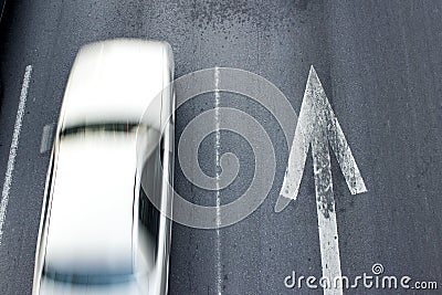 White street car in motion Stock Photo
