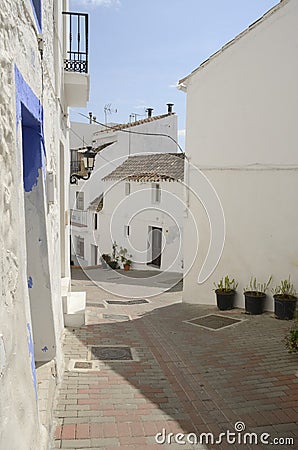 White street in slopen Stock Photo