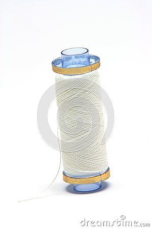 White string spool Stock Photo