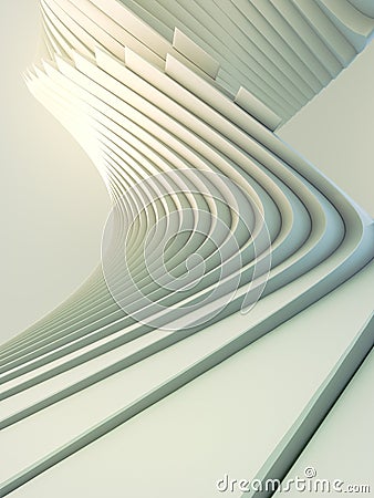 White stripe pattern futuristic background. 3d render illustration Cartoon Illustration