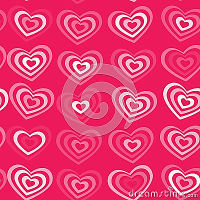 White striped heart on pink background Valentine's day, wedding seamless pattern. vector Vector Illustration