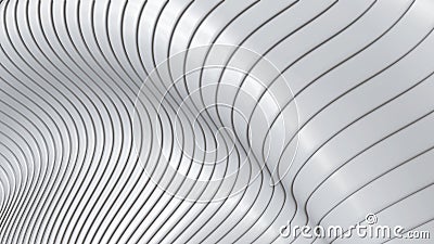 White striped pattern background, 3d lines design, abstract minimal white gray background for business presentation Cartoon Illustration