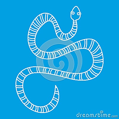 White striped snake icon, outline style Vector Illustration