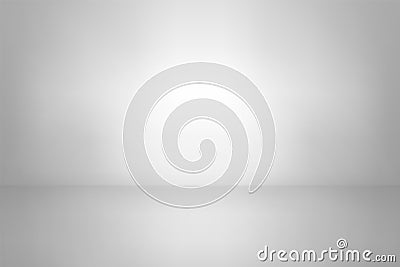 White studio background. Abstract empty room with soft light for product. Simple grey neutral backdrop. Line horizon. Gray gradien Vector Illustration