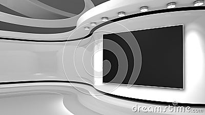 White Studio. White wall. White background. White back drop. 3d rendering Stock Photo