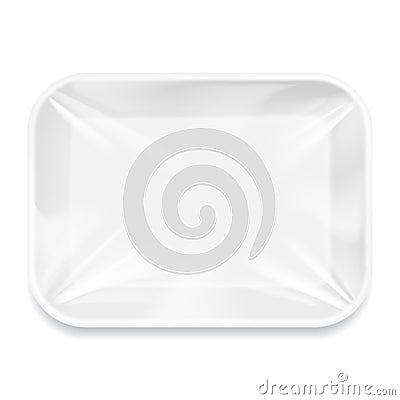 White Styrofoam Food Tray pack. Vector Illustration