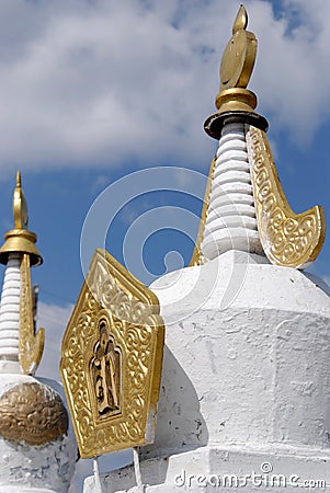 White suburgan (buddhist praying stone) Stock Photo