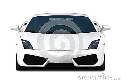 White supercar. Front view. Stock Photo