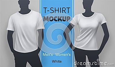 White t-shirt mockup Vector Illustration