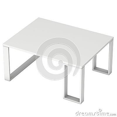 White Table 3D Stock Photo