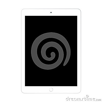 White tablet ipad with empty grey screen vector. Tabet icon. White Tablet computer vector eps10 Vector Illustration