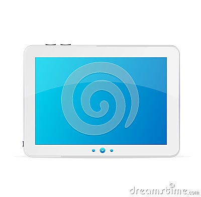 White tablet pc isolated Vector Illustration