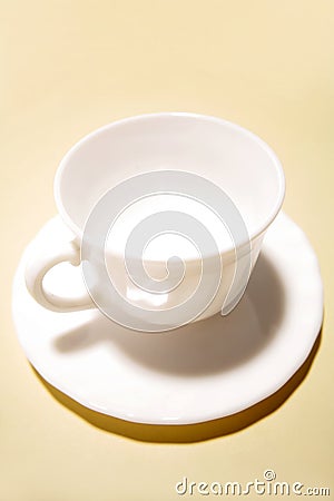 White teacup and saucer Stock Photo