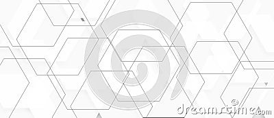 white techno abstract background overlap layer on bright space with hexagons effect decoration Stock Photo