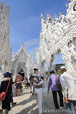 White Temple, Wat Rong Khun in Chiang Rai, Thailand Editorial Stock Photo