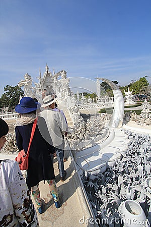 White Temple, Wat Rong Khun in Chiang Rai, Thailand Editorial Stock Photo