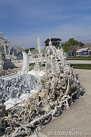 White Temple, Wat Rong Khun in Chiang Rai, Thailand Editorial Stock Photo