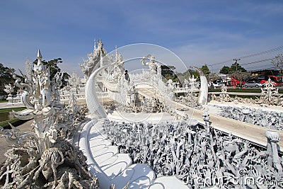White Temple, Wat Rong Khun in Chiang Rai, Thailand Editorial Stock Photo