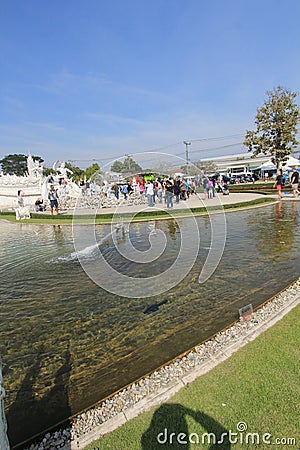 White Temple, Wat Rong Khun in Chiang Rai, Thailand Editorial Stock Photo