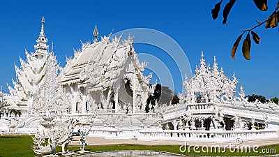 White Temple, Wat Rong Khun Most famous Buddhist temple in Chiang Rai, Thailand Editorial Stock Photo