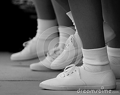 White Tennis Shoes Stock Photo