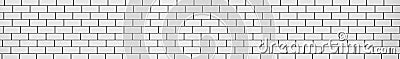 White texture of a brick. Gorizontal panoramic view for kithen panel skinali. 3d render Stock Photo