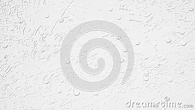 White Texturized Wall with Drops. Bark Beetle Plaster on the Wall Stock Photo