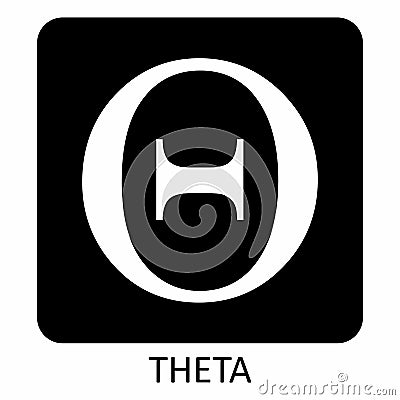 Theta greek letter uppercase Cartoon Illustration