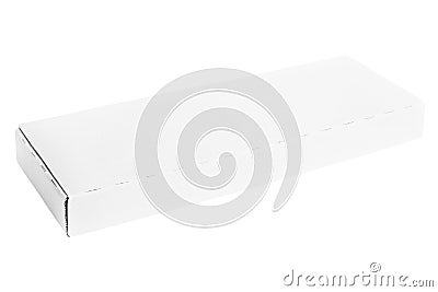 White thin cardboard box on white Stock Photo