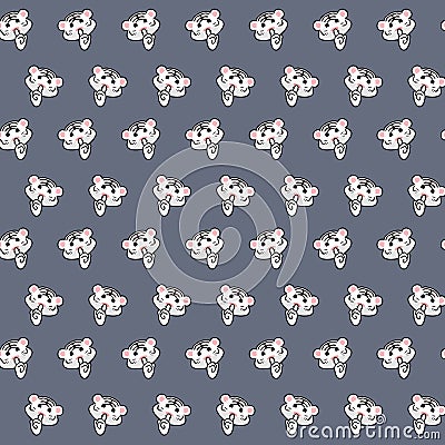 White tiger - emoji pattern 75 Stock Photo