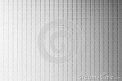 White tiny square stone tile as texture with gradient, pattern, abstract background, top view. Elegant mediterranean tile for pool Stock Photo