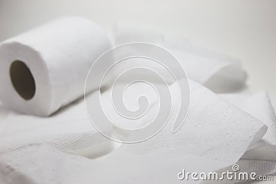 White tissue paper roll Stock Photo